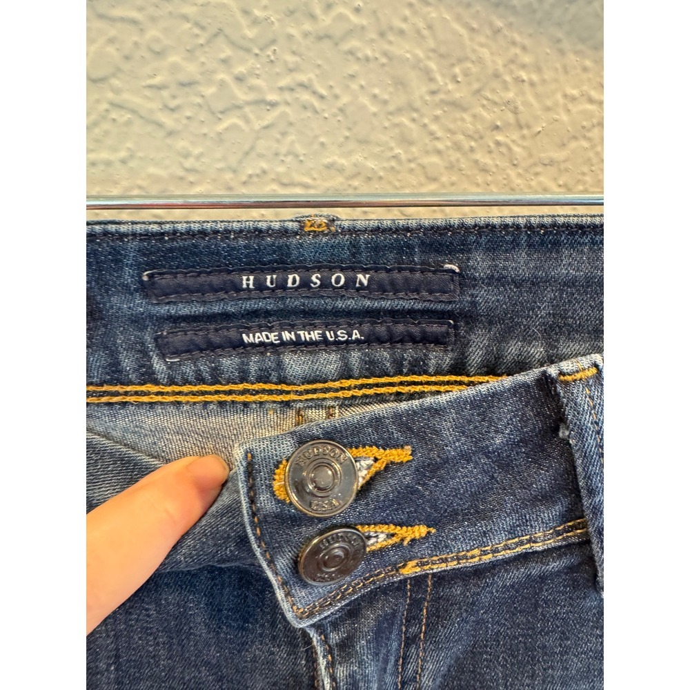 Hudson Jeans Womens Dark Wash Double Button Flap Pocket Straight Leg Denim USA - Picture 4 of 12